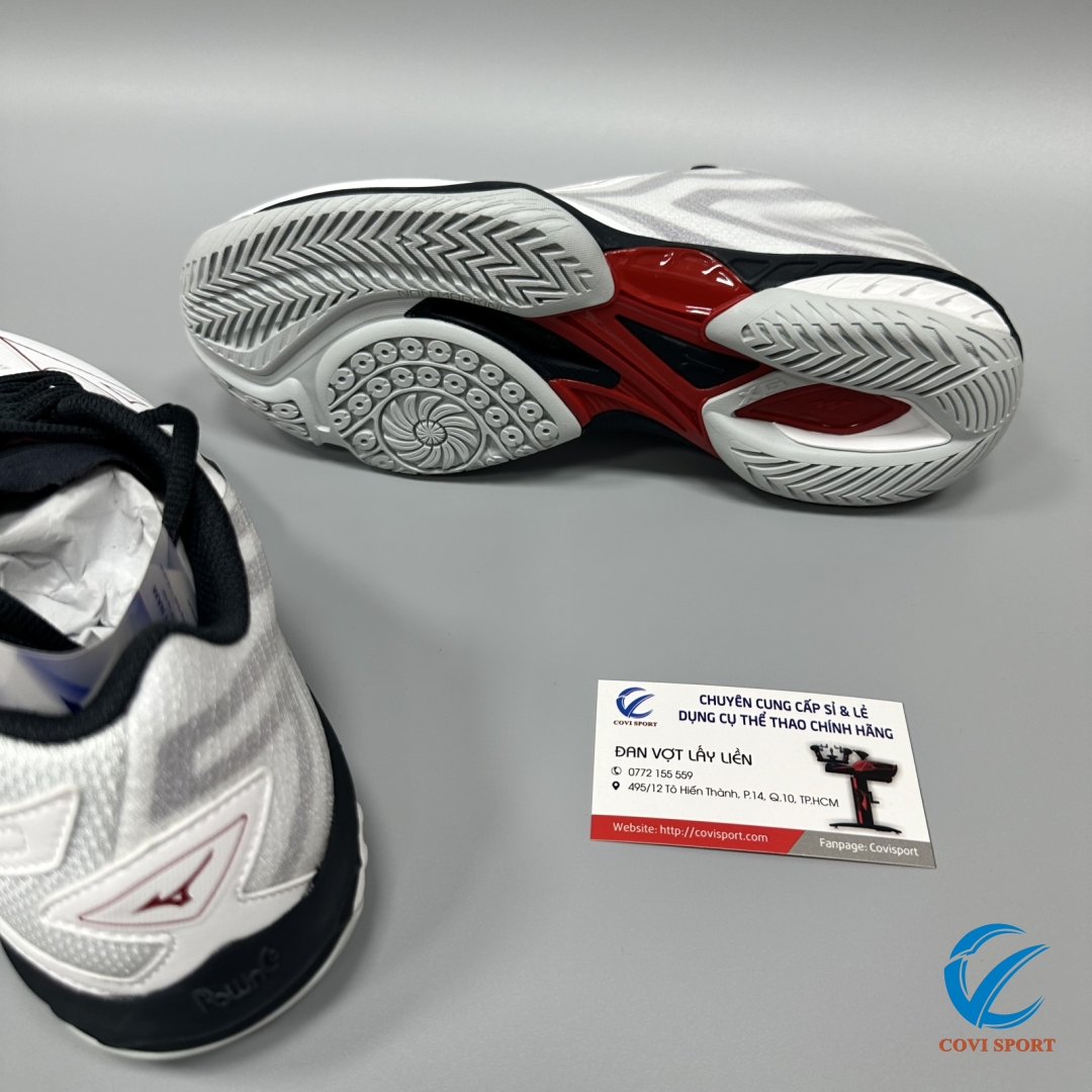 Giày Cầu Lông Mizuno Wave Claw EL 2 Chính Hãng (Trắng đỏ xám - 71GA228051) New 2024