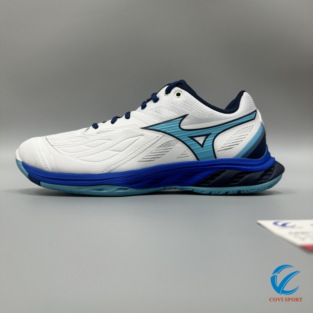 Giày Cầu Lông Mizuno Wave Fang 2 Chính Hãng (Trắng Xanh - 71GA231302) New 2024