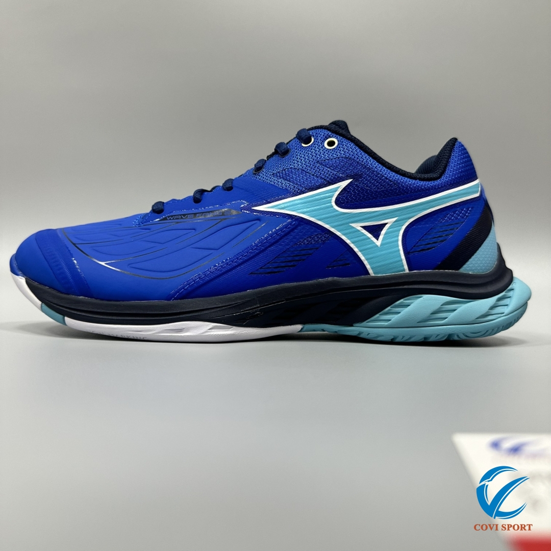 Giày Cầu Lông Mizuno Wave Fang 2 Chính Hãng (Xanh Trắng - 71GA231301) New 2024