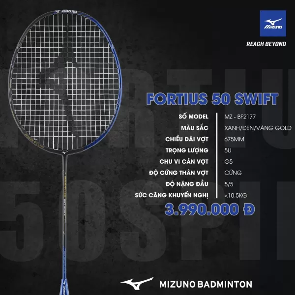 Vợt cầu lông Mizuno FORTIUS 50 SWIFT chính hãng