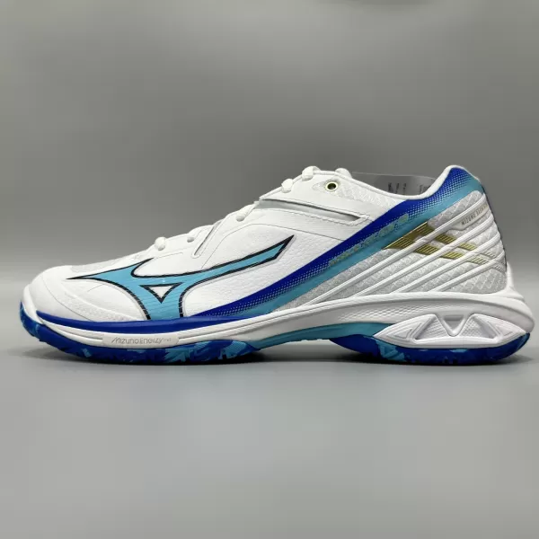 Giày Cầu Lông Mizuno Wave Claw 3 Chính Hãng (Trắng xanh - 71GA244302) New 2024