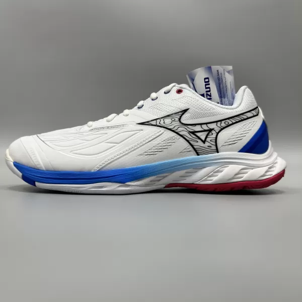Giày Cầu Lông Mizuno Wave Fang 2 Chính Hãng (Trắng Xanh - 71GA231330) New 2024