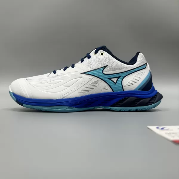 Giày Cầu Lông Mizuno Wave Fang 2 Chính Hãng (Trắng Xanh - 71GA231302) New 2024