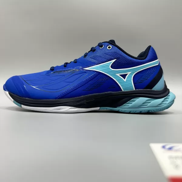 Giày Cầu Lông Mizuno Wave Fang 2 Chính Hãng (Xanh Trắng - 71GA231301) New 2024