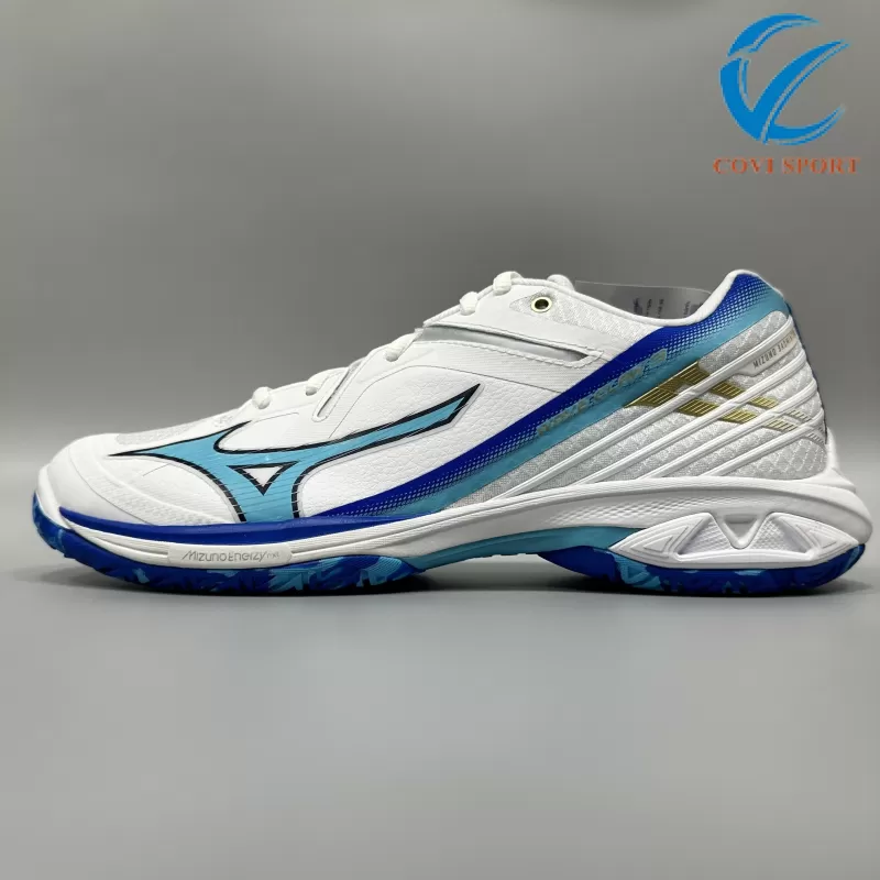 Giày Cầu Lông Mizuno Wave Claw 3 Chính Hãng (Trắng xanh - 71GA244302) New 2024