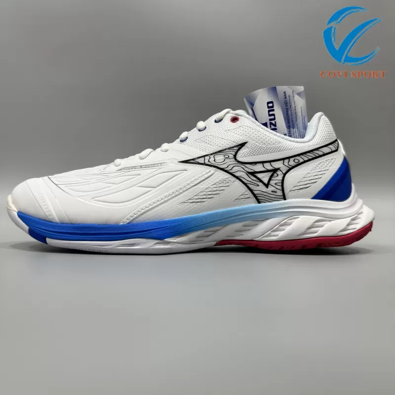 Giày Cầu Lông Mizuno Wave Fang 2 Chính Hãng (Trắng Xanh - 71GA231330) New 2024